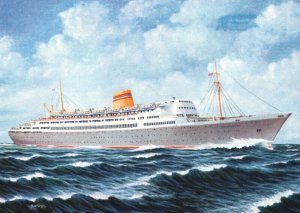 Ship MS Bergensfjord Norwegian America Line Vintage Postcard BS18
