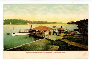 MA - Worcester. Lake Quinsigamond, Lincoln Park Boat Landing ca 1905