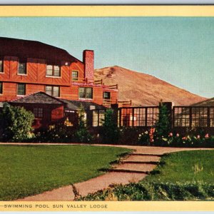 c1960s Sun Valley, ID Idaho Motor Lodge Hotel Summer Scene Swimming Pool PC A235