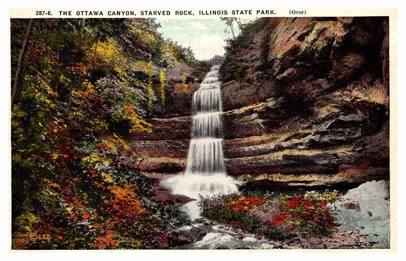 Postcard WATER SCENE Starved Rock Illinois IL AU9523