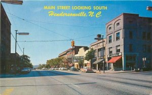 Automobiles Main Street Hendersonville North Carolina Roberts Postcard 20-10183