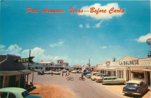 1950s Cars, Port Aransas - Before Hurricane Carla, Texas Vintage Postcard