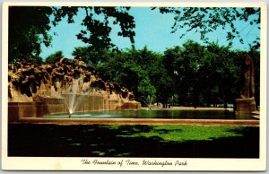 The Fountain of Time Washington Park Chicago Illinois IL Attraction Postcard