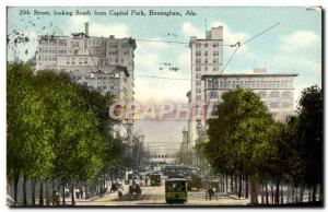 Postcard Old Street Looking South From Capital Park Birmingham Ala