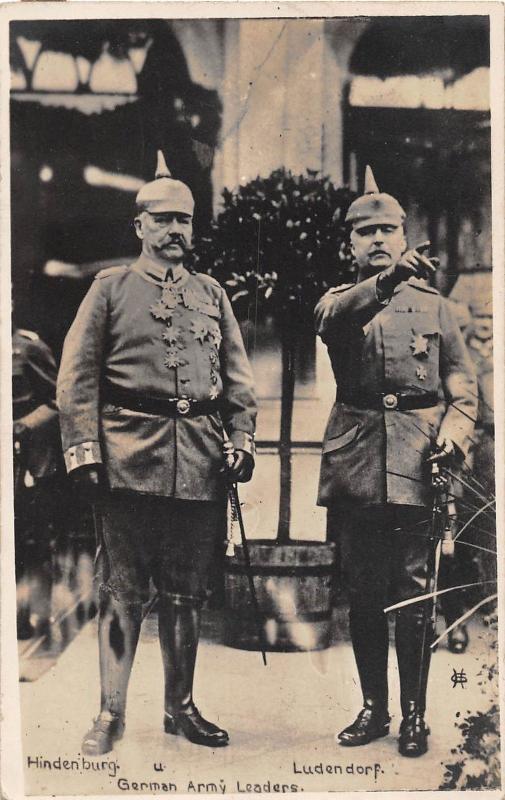 C21/ German Military Empire RPPC Postcard Germany Hindenburg Ludendorf Army 25