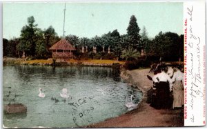 VINTAGE POSTCARD RUSTIC PAVILION AT WESTLAKE PARK LOS ANGELES CAL POSTED 1906