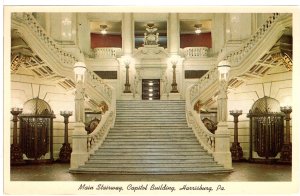 US    PC2955  MAIN STAIRWAY, CAPITOL BUILDING, HARRISBURG, PA