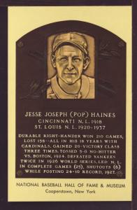 Jesse Joseph Haines Baseball Hall Fame Post Card 3255