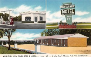 MOUNTAIN VIEW TRUCK STOP & MOTEL GAS STATION HWY 601 NORTH CAROLINA POSTCARD