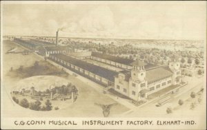 CG Conn Musical Instrument Factory c1910 Real Photo Postcard EXC COND