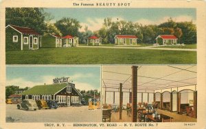 New York Troy Bennington VT Road Beauty Spot Restaurant Teich Postcard 22-3574