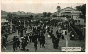 Vintage Postcard 1911 Boat House and Ballroom Lakeside Crowd Denver Colorado CO