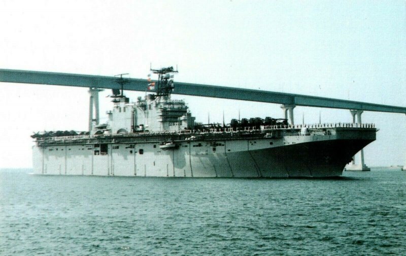 Postcard USS Tarawa LHA-1 Amphibious Assault Ship