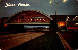 Oklahoma Turnpike Glass House Restaurant At Night At Midway Point Between Tul...