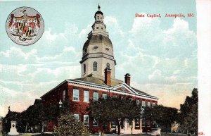 LP96  State Capitol Annapolis   Maryland    Postcard