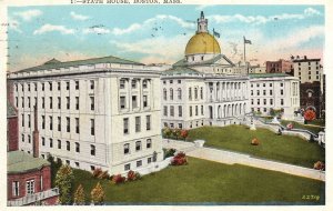 Vintage Postcard 1933 State House Building Landmark Boston Massachusetts United