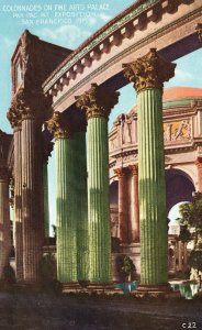 Vintage Postcard 1910's Colonnades Fine Arts Pan.-Pac. Int. Expo. San Fran. CA