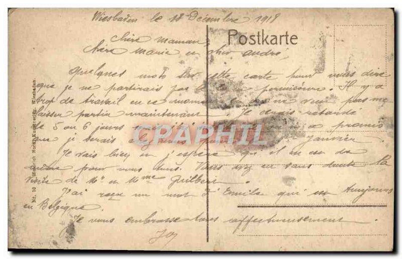 Old Postcard Wiesbaden Kurhaus Gartenseite