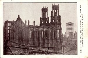 San Francisco CA Temple Emanu-El after Disaster Earthquake Fire 1906 Postcard