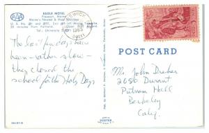 1965 Eagle Motel, Freeport, Maine Postcard *5D