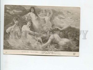 3176061 Nude SIREN Dolphin by LA LYRE Vintage SALON 1910 PC