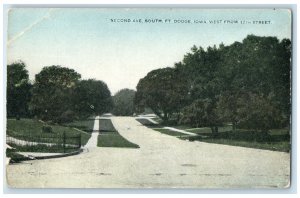 c1910's Second Avenue South Ft. Dodge Iowa West From 12th Street Postcard