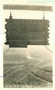 Lewiston Hill Idaho Legend 1948 RPPC Photo Postcard 21-5992