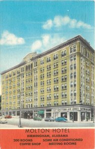 Postcard 1954 Birmingham Alabama Molton Hotel occupation roadside 24-7000