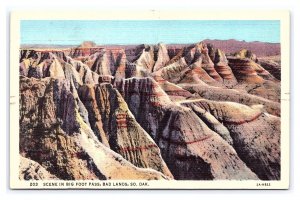 Scene In Big Foot Pass Bad Lands So. Dak. South Dakota Postcard