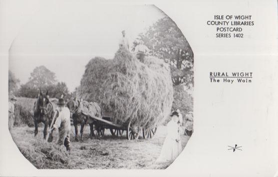 The Hay Wain Cart Isle Of Wight Farming Real Photo Rare Rural Library Postcard