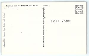 Postcard IN Map of Indiana Toll Road Service Areas D12