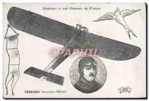 Old Postcard Fancy Jet Aviation Bleriot monoplane Vedrines