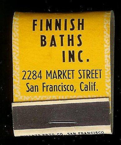 FINNISH BATHS San Francisco 1940's Full Unstruck Matchbook