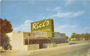 RICE'S Route 66 Roadside Restaurant Amarillo, Texas Diner 1956 Vintage Postcard