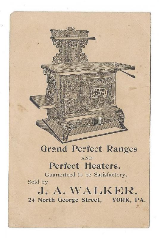 Trade Card York PA Grand Perfect Ranges Heaters Stoves 