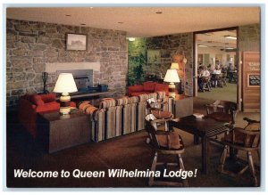 Welcome To Queen Wilhelmina Lodge Interior Scene Mena Arkansas AR Postcard