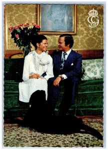 Stockholm Sweden Postcard HM King Carl XVI Gustaf and Silvia Sommerlath 1976