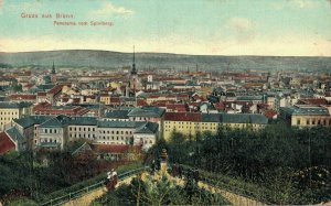 Czech Republic Brünn Panorama von Spielberg Brno Vintage Postcard 08.11