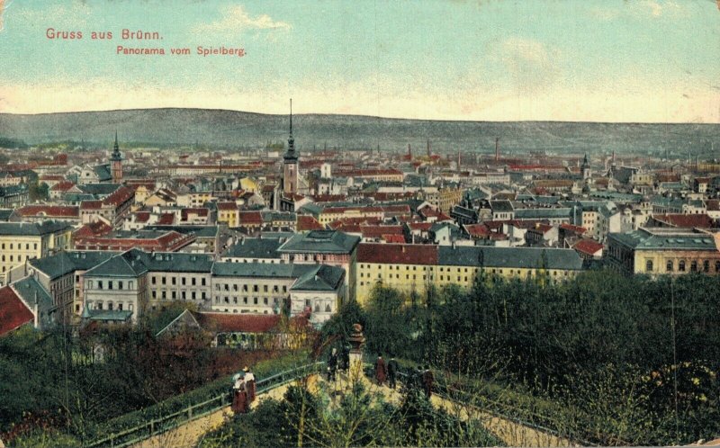 Czech Republic Brünn Panorama von Spielberg Brno Vintage Postcard 08.11