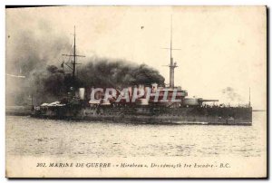 Postcard Old Boat Mirabeau Dreadnought first squadron