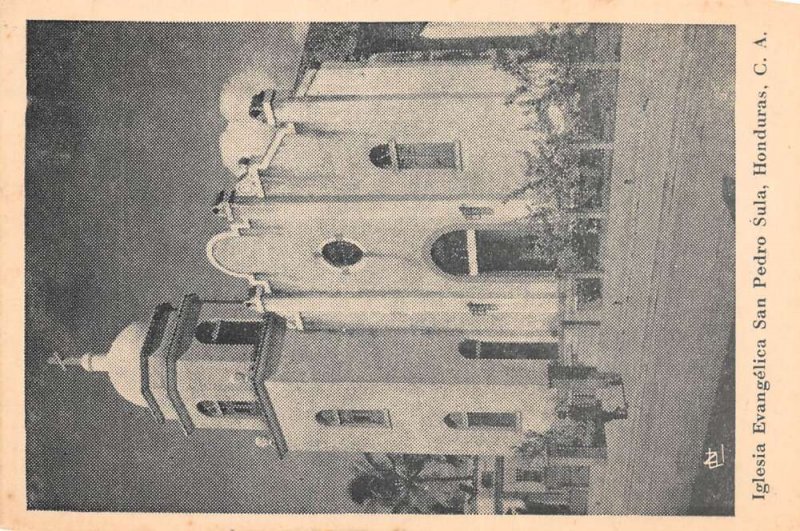 San Pedro Sula Honduras Iglesia Evangelica Church Vintage Postcard AA61302