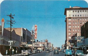 1950s Tucson Arizona Congress Street Marquee Autos Fox Theater Postcard 25-11382