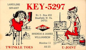 KEY-5297 Bluefield, W.VA., USA QSL Unused 
