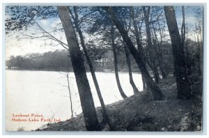 1910 Lookout Point River Exterior View Hudson Lake Park Indiana Vintage Postcard