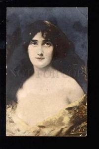 3029594 Semi-NUDE Lady By Angelo ASTI Vintage PHOTO tinted PC