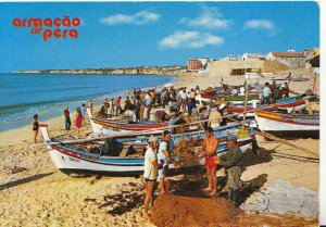 Portugal Postcard - Armacao De Pera - Fishermen Beach - Ref TZ5237