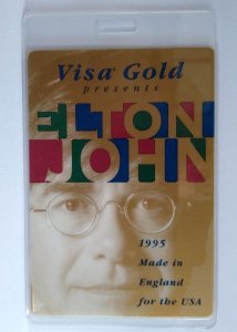 Elton John Made In England Backstage Pass Original 1995 Double Sided Pop Rock