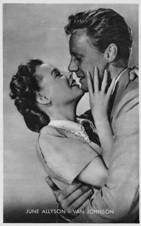 June Allyson Van Johnson 1950s Kwatta Postcard Size Film Movie Still