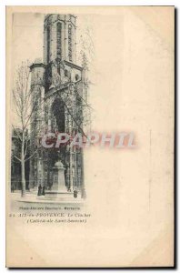 Old Postcard Aix en Provence Steeple Cathedrale Saint Sauveur