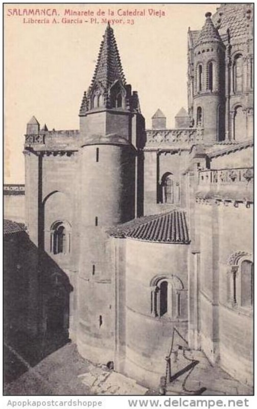 Spain Salamanca Minarete de la Catedral Vieja Libreria A Garcia